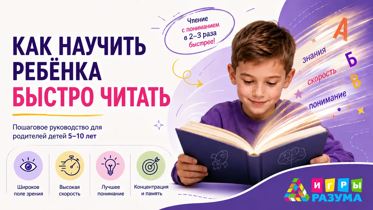 Как научить ребёнка быстро читать: инструкция для родителей