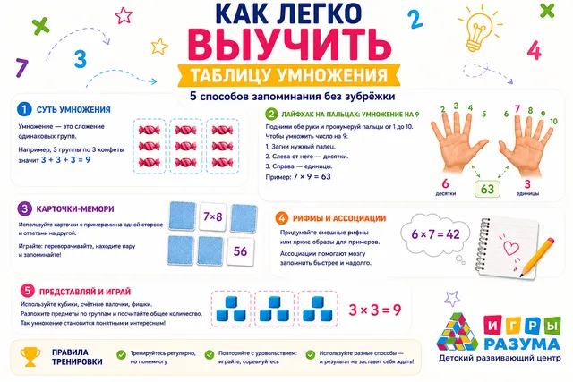 Как легко выучить таблицу умножения: 5 проверенных способов